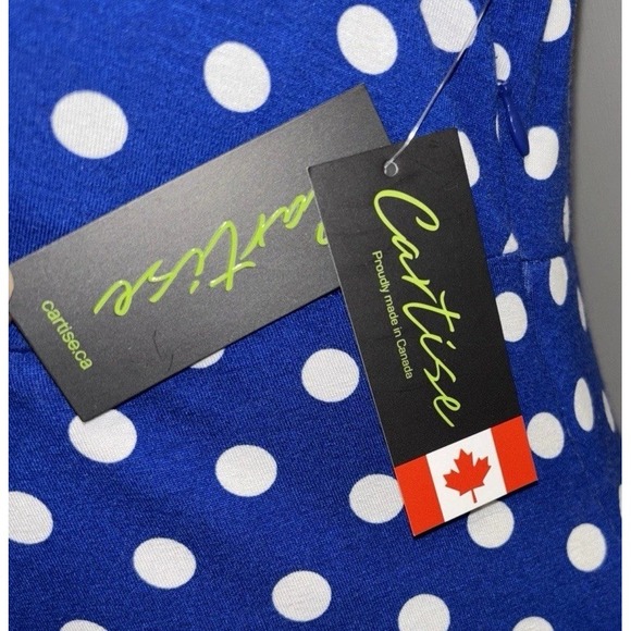 NEW Cartise Polka Dot‎ Sundress Women's Size 8 Royal Blue Summer Vacation Flirty - Picture 8 of 8